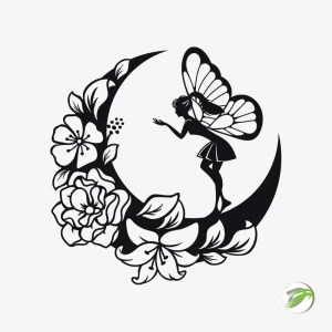 Fairy Crescent Moon Vector Design