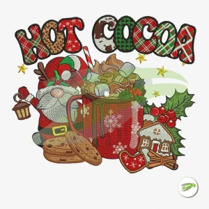 Hot Cocoa Gnome Digital Embroidery Design