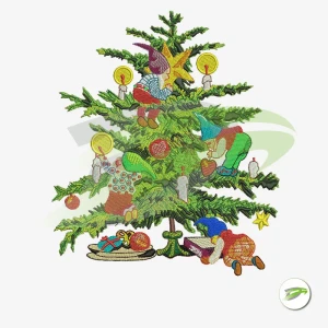 Christmas Gnome Tree Digital Embroidery Design