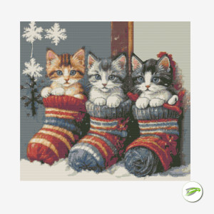 3 Kitties Cross Stitch Pattern || Cross Stitch