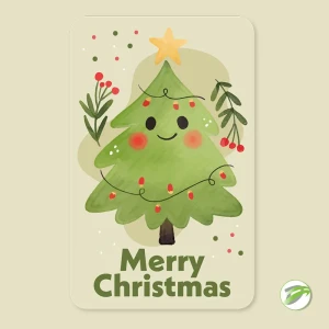 Christmas Tree Card Vector Design