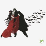 Halloween Couple Digital Embroidery Design