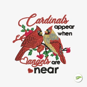 Cardinals Couple Digital Embroidery Design