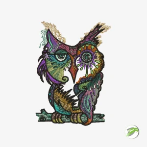 Decorative Owl Digital Embroidery Design