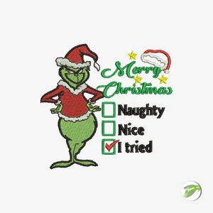 Grinch I Tried Digital Embroidery Design