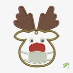 Christmas Deer With Mask Digital Embroidery Design