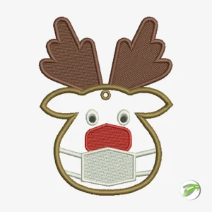 Christmas Deer With Mask Digital Embroidery Design