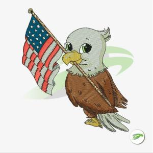 USA Eaglet Embroidery Design