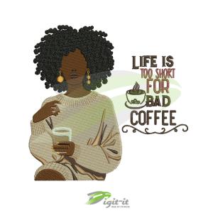 Bad Coffee Digital Embroidery Design