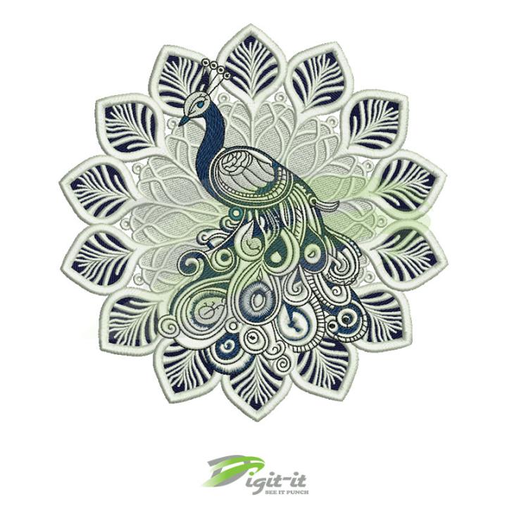 Peacock FSL Digital Embroidery Design