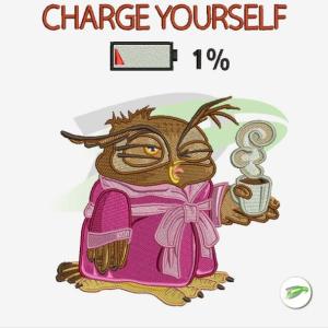 Charge Yourself Embroidery design