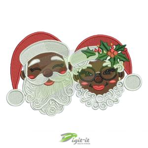 Black Santa Digital Embroidery Design