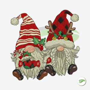 Christmas Gnome Couple Embroidery Design