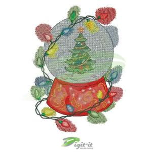 Snow Globe Digital Embroidery Design