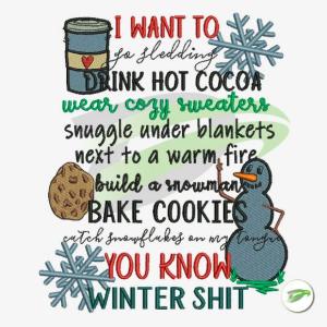 Drink Hot Cocoa Embroidery Design