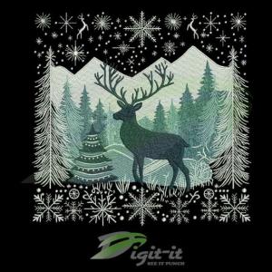Winter Deer Digital Embroidery Design