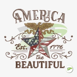 America The Beautiful Digital Embroidery Design