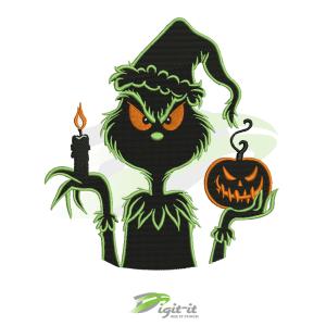 Midnight Grinch Applique Digital Embroidery Design