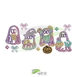 Glittery Ghost Digital Embroidery Design