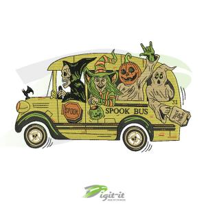 Spook Bus 5 inch Digital Embroidery Design