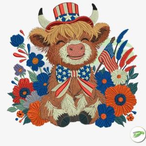 USA Calf Logo Embroidery Design