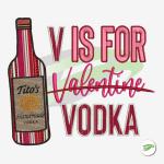 V for Valentine Vodka Embroidery design